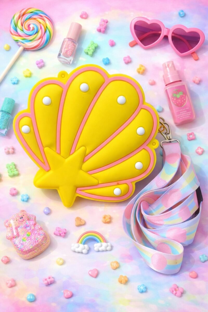 Mermaid kids silicone crossbody bag 5x5 inch for girls in Pakistan