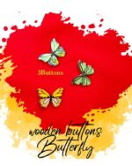 Butterfly Wooden Buttons Pakistan 3 Pcs for Kids Sewing