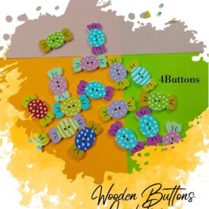 Candylicious Wooden Buttons Pakistan 4 Pcs Cute Candy Sewing Buttons