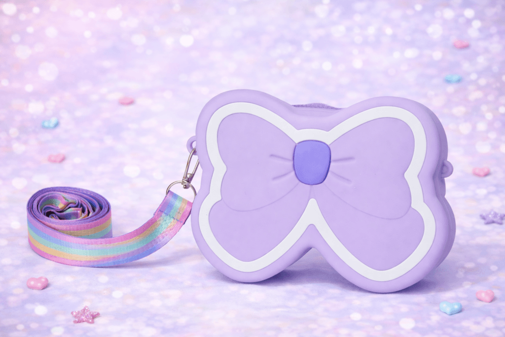 kids silicone bag in pakistan lilac bow cute crossbody for girls