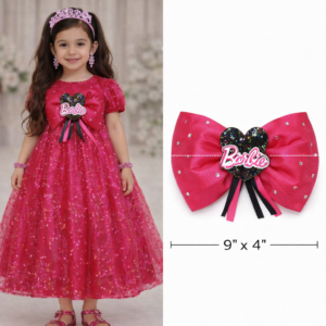 Fancy Frock Bows Pakistan 9x4 inch red glitter party dress bow
