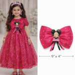 Fancy Frock Bows Pakistan 9x4 inch red glitter blonde doll party bow