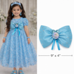 Fancy Frock Bows Pakistan 9x4 inch blue princess party dress bow