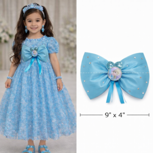 Fancy Frock Bows Pakistan 9x4 inch blue princess party dress bow