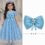 Fancy Frock Bows Pakistan 9x4 inch blue butterfly party dress bow
