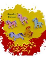 Little Pony Wooden Buttons Pakistan 3 Pcs Cute Sewing Buttons
