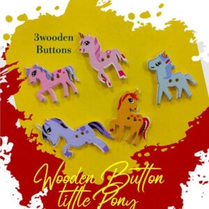 Little Pony Wooden Buttons Pakistan 3 Pcs Cute Sewing Buttons