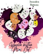 Mini Cat Wooden Buttons Pakistan 3 Pcs Cartoon Sewing Buttons