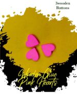 Pink Hearts Wooden Buttons Pakistan 3 Pcs Love Sewing Buttons