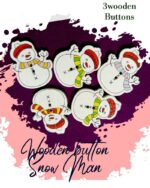 Snowman Wooden Buttons Pakistan 3 Pcs Winter Sewing Buttons