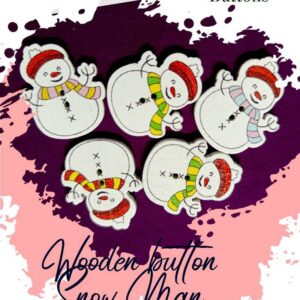 Snowman Wooden Buttons Pakistan 3 Pcs Winter Sewing Buttons