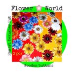 Floral Wooden Buttons Pakistan 3 Pcs for Kids Sewing