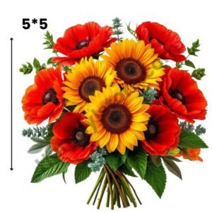 Sunflower Heat Transfer Patch Floral Iron On Sticker for Clothes