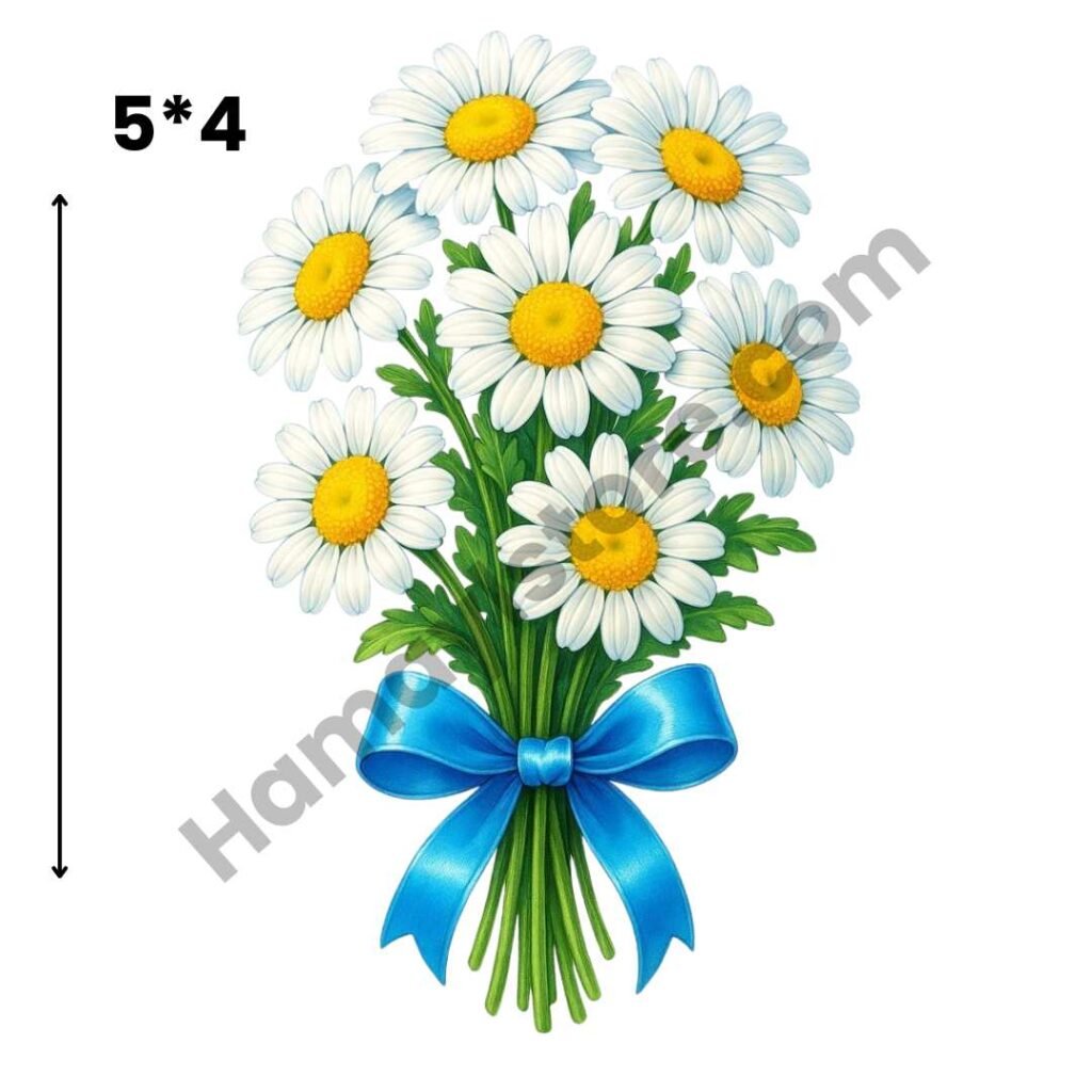 Daisy Heat Transfer Patch Floral Iron On Sticker for Clothes