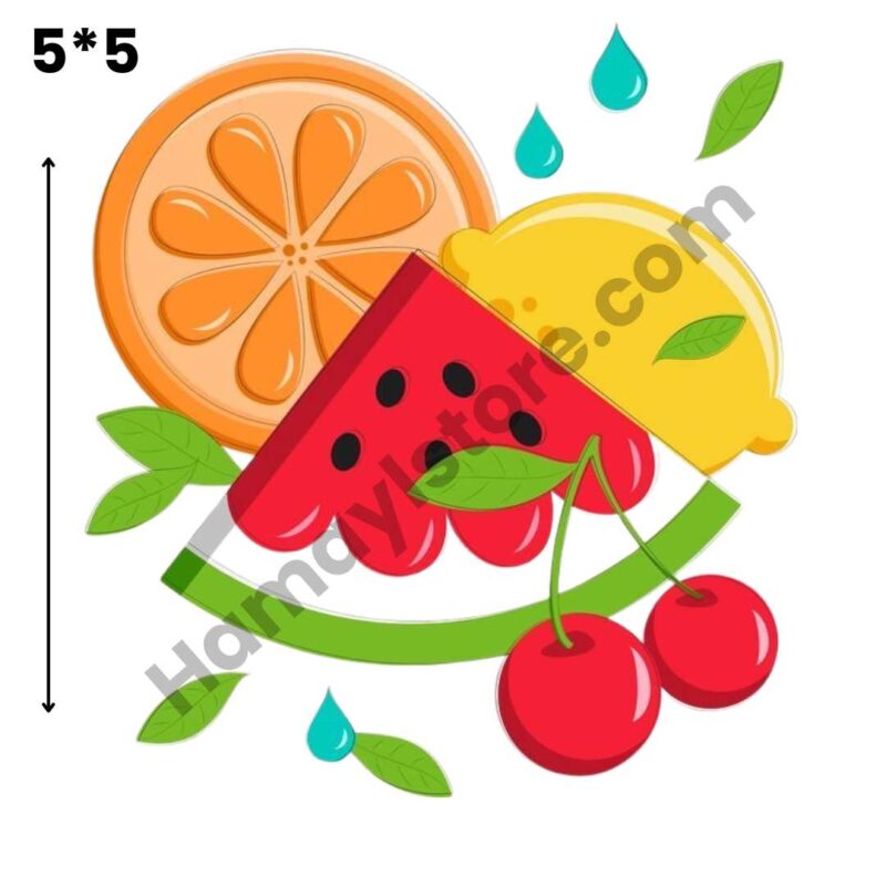 Fruit Iron On Patch premium 5x5 waterproof heat transfer design