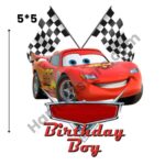 Birthday Boy Car Iron On Patch premium 5x5 racing heat transfer design