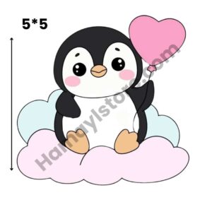 Penguin Iron On Patch premium 5x5 cute baby heat transfer design