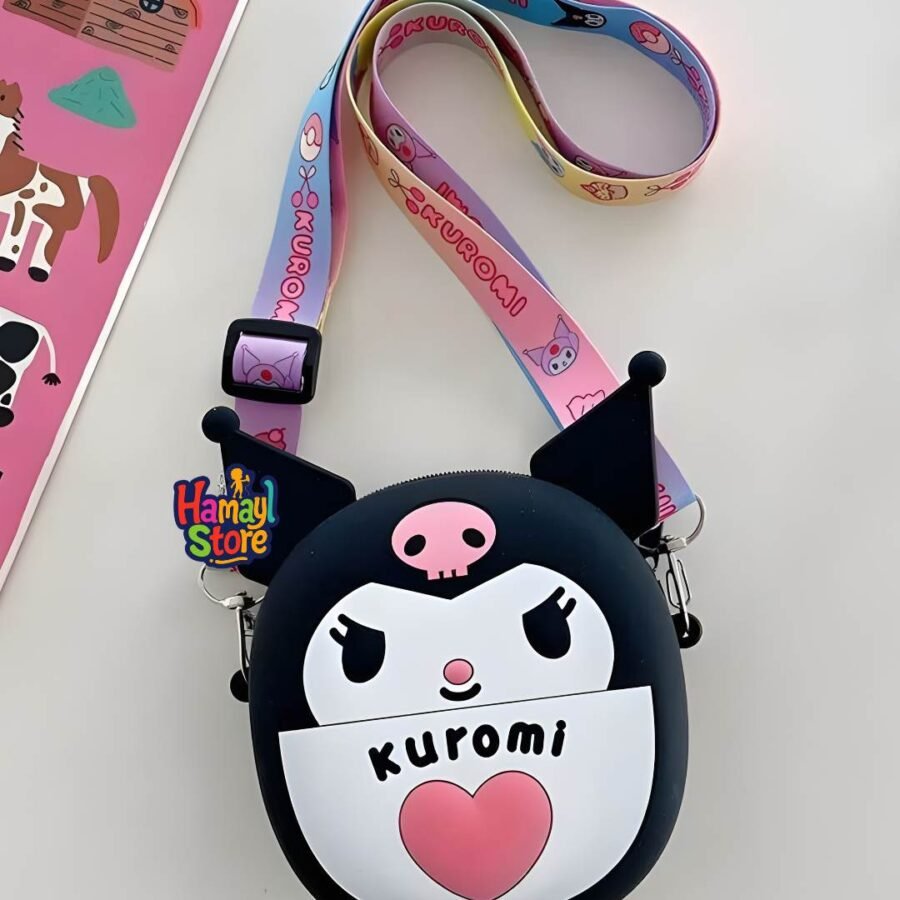 Kuromi kids silicone bag in Pakistan crossbody black pink design for girls IMAGE CAPTION