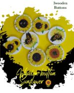 Sunflower Wooden Buttons Pakistan 3 Pcs Floral Sewing Buttons