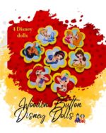 Disney Princess Wooden Buttons Pakistan 4 Pcs Cartoon Sewing Buttons