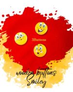 Smiley Wooden Buttons Pakistan Emoji Face Sewing Buttons Set