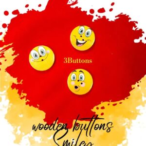 Smiley Wooden Buttons Pakistan Emoji Face Sewing Buttons Set