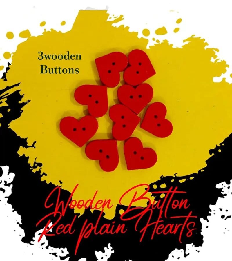 Red Heart Wooden Buttons Pakistan Plain Love Shape Sewing Buttons