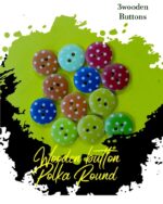 Polka Dot Wooden Buttons Pakistan Round Colorful Sewing Buttons