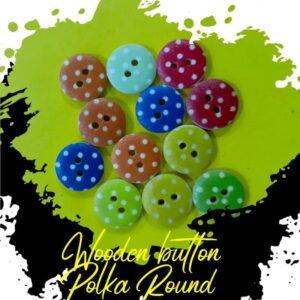 Polka Dot Wooden Buttons Pakistan Round Colorful Sewing Buttons