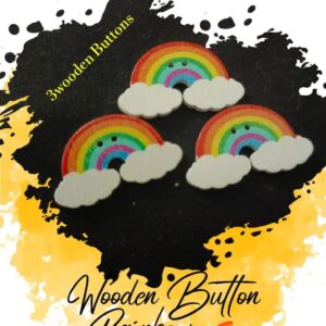 Rainbow Wooden Buttons Pakistan Colorful Cloud Sewing Buttons
