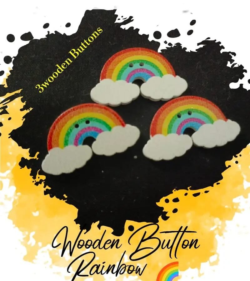Rainbow Wooden Buttons Pakistan Colorful Cloud Sewing Buttons