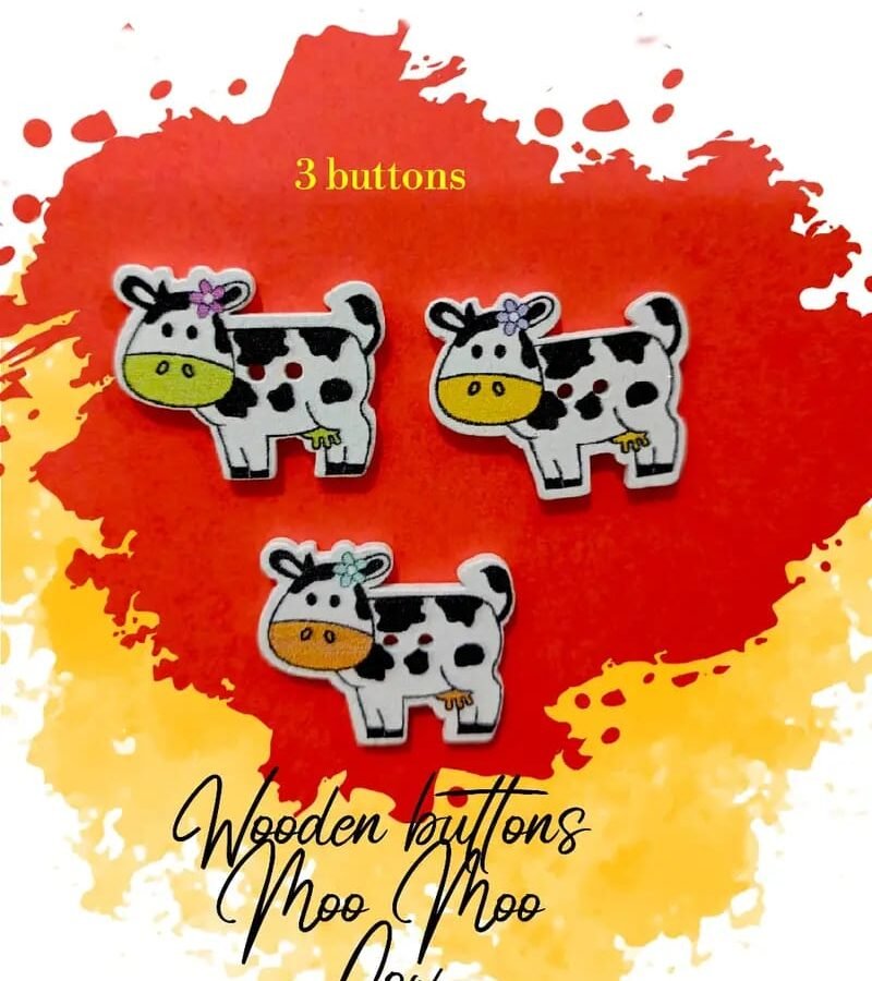 Cow Wooden Buttons Pakistan Cute Moo Moo Animal Sewing Buttons