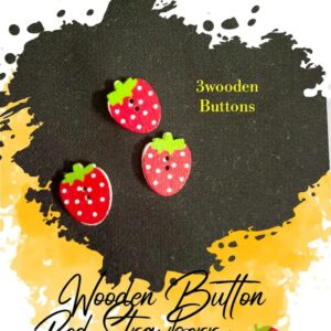 Strawberry Wooden Buttons Pakistan Cute Red Fruit Sewing Buttons