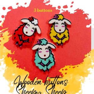 Sheep Wooden Buttons Pakistan Cute Sheep Animal Sewing Buttons