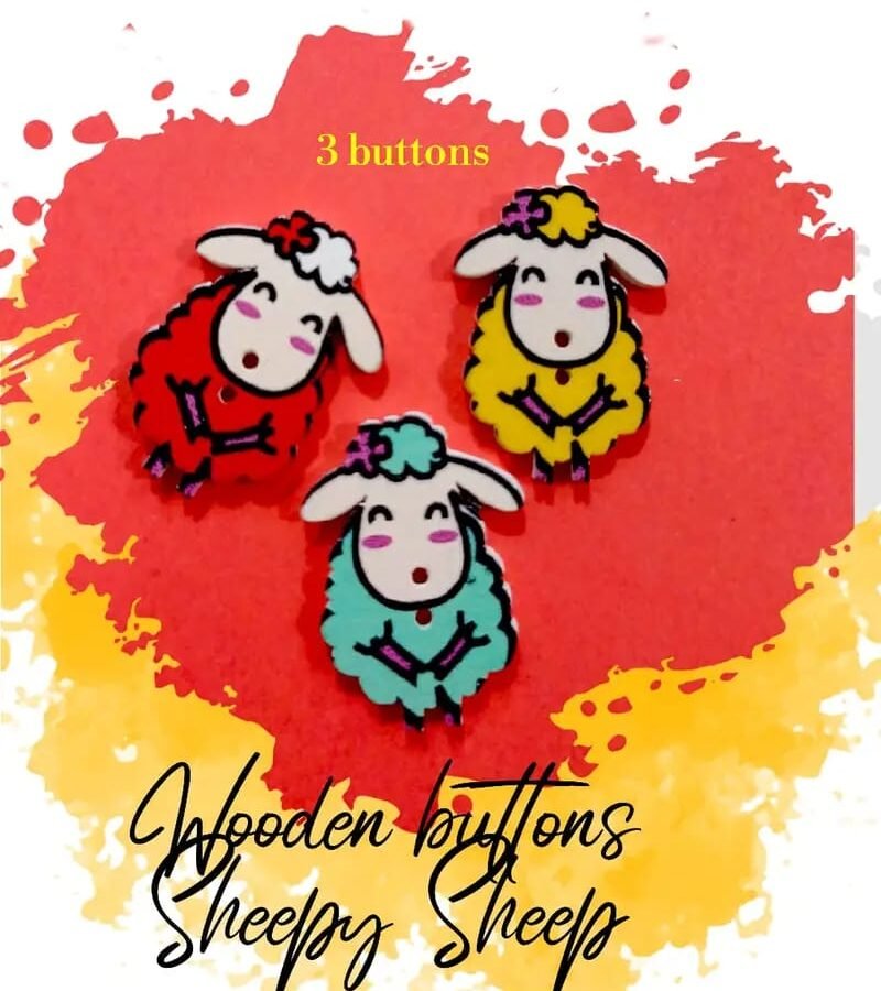 Sheep Wooden Buttons Pakistan Cute Sheep Animal Sewing Buttons