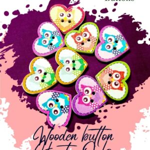 Owl Heart Wooden Buttons Pakistan Cute Cartoon Sewing Buttons