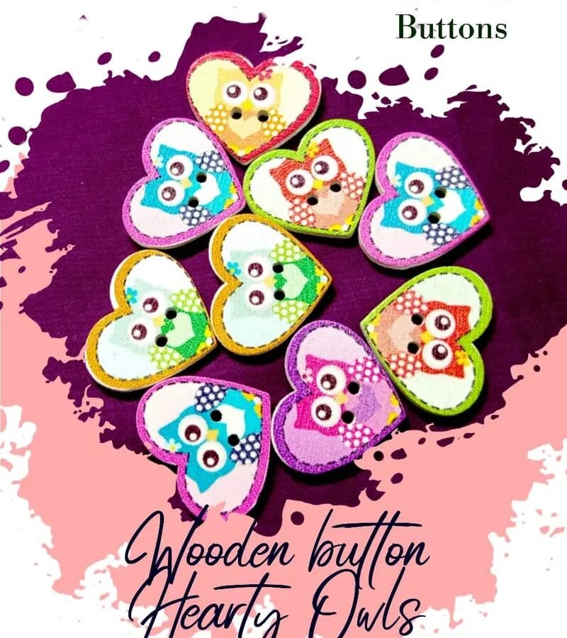 Owl Heart Wooden Buttons Pakistan Cute Cartoon Sewing Buttons