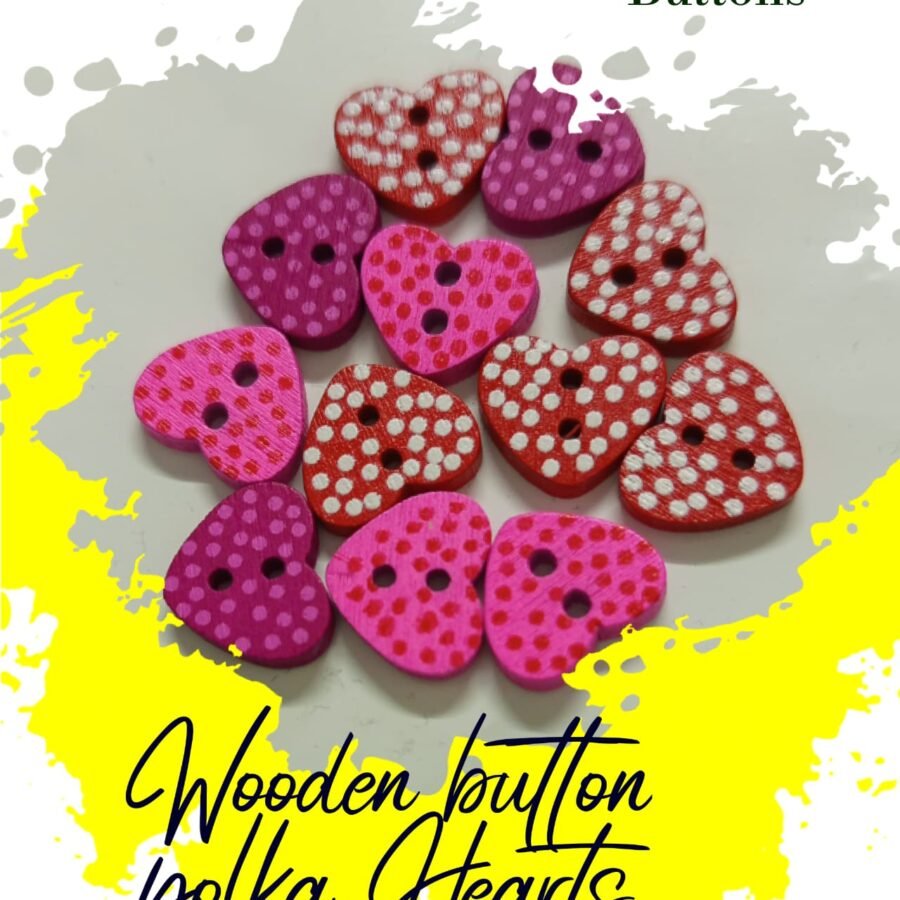 Polka Heart Wooden Buttons Pakistan Cute Polka Dot Sewing Buttons