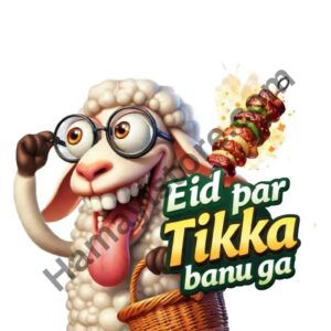 Eid ul Adha Iron On Patch funny sheep Eid par Tikka banu ga heat transfer design Pakistan