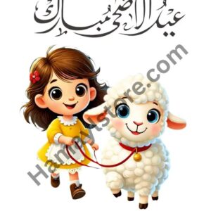 Eid ul Adha Mubarak Girl Sheep Heat Transfer Patch premium iron on patch Pakistan
