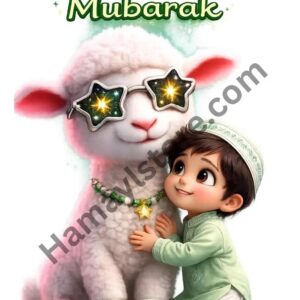 Eid ul Adha Mubarak Boy Sheep Heat Transfer Patch premium cute iron on patch Pakistan