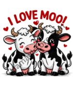 I Love Moo Cow Heat Transfer Patch premium cute cow iron on patch Pakistan