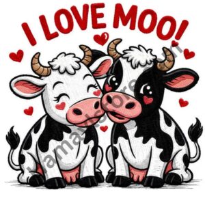 I Love Moo Cow Heat Transfer Patch premium cute cow iron on patch Pakistan
