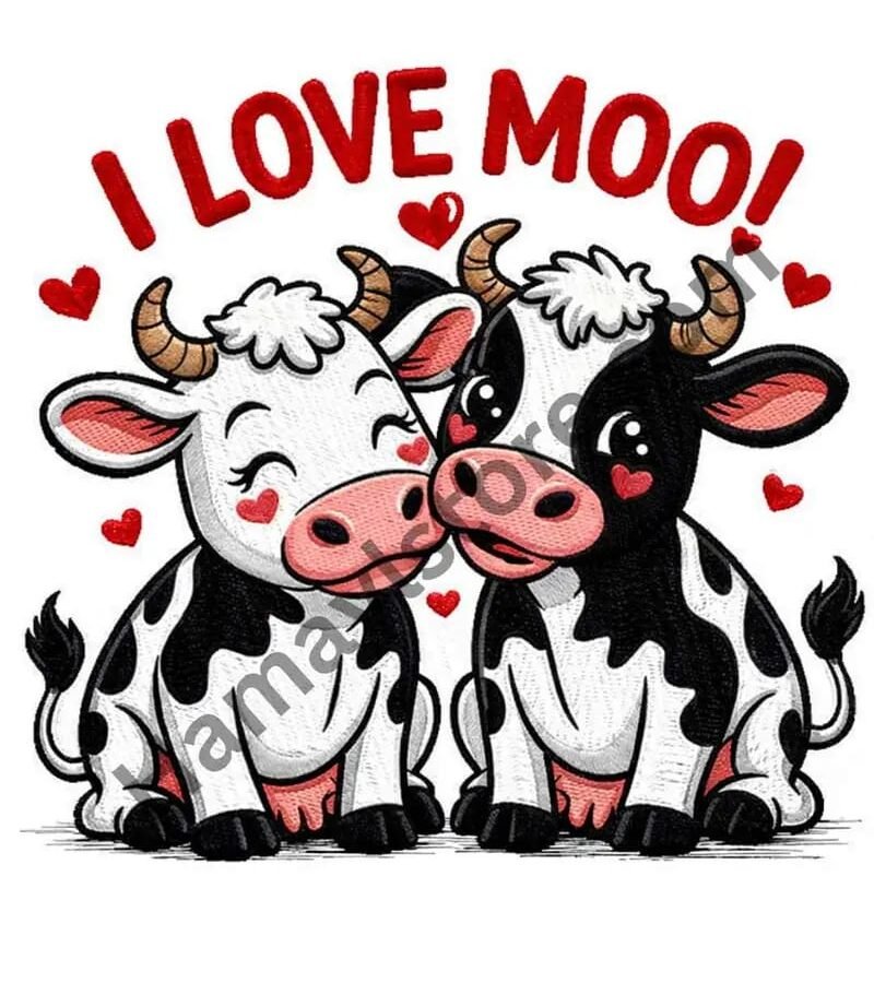 I Love Moo Cow Heat Transfer Patch premium cute cow iron on patch Pakistan