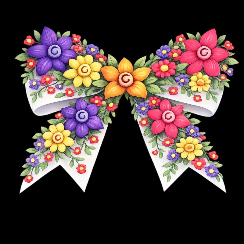 Floral Bow Heat Transfer Patch premium colorful flower bow iron on patch Pakistan