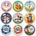 Eid Mini Patch Set of 9 premium animal and floral heat transfer badge collection Pakistan