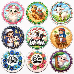 Eid Mini Patch Set of 9 premium animal and floral heat transfer badge collection Pakistan