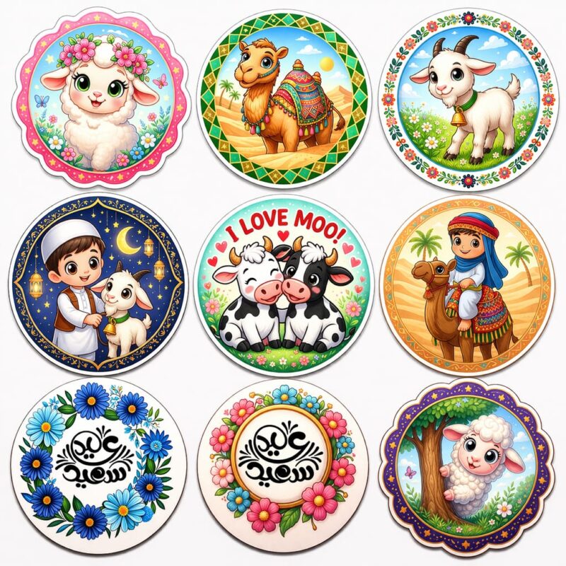 Eid Mini Patch Set of 9 premium animal and floral heat transfer badge collection Pakistan