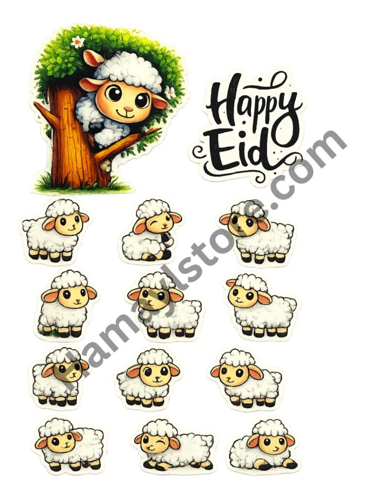 Happy Eid Lamb Patch Set premium cute sheep heat transfer mini patch bundle Pakistan