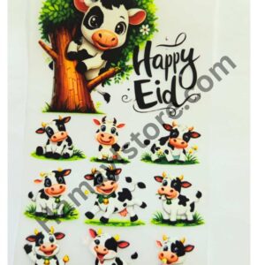 Happy Eid Cow Patch Set premium cute cow heat transfer mini patch bundle Pakistan
